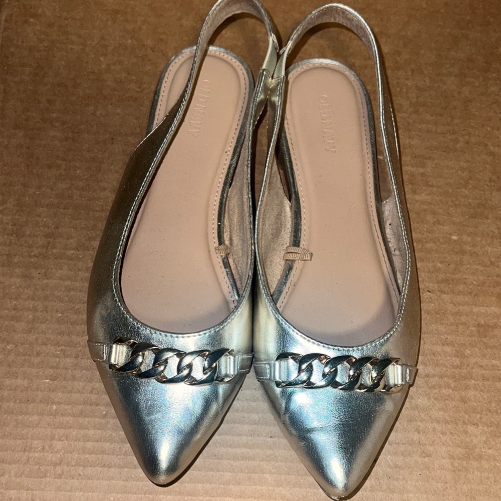 Old Navy Metallic Light Gold Slingback Flats